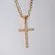 Pingente Cruz Detalhada Banhado a Ouro 18 k