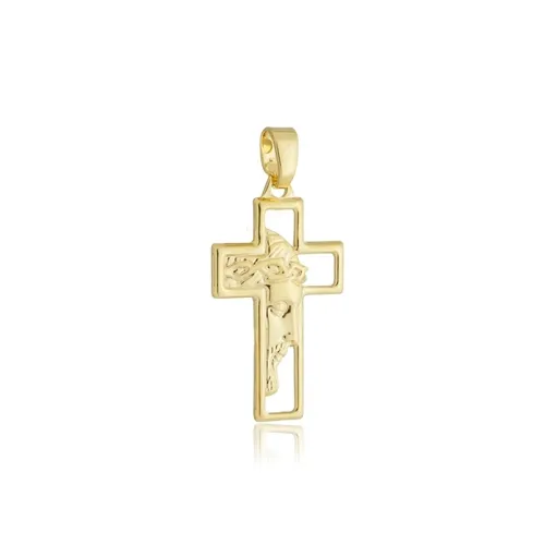 Pingente Cruz Detalhada com Rosto de Jesus
