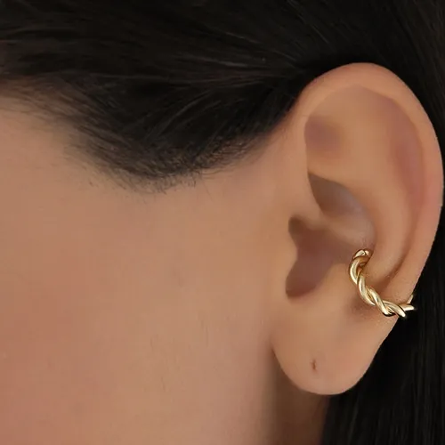Brinco Piercing Pressão Entrelaçado Tubo P
