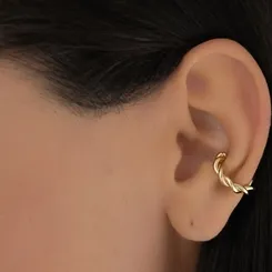 Brinco Piercing Pressão Entrelaçado Tubo P