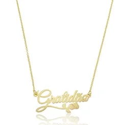 Colar Gratidão com Rosa