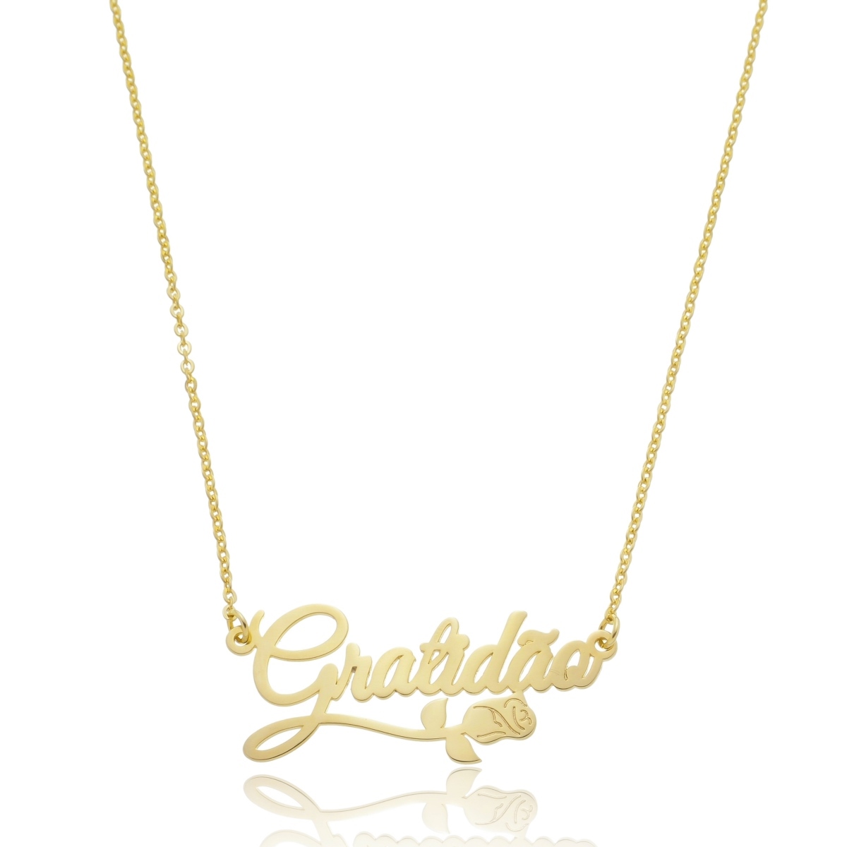 Colar Gratidão Com Rosa Colar Gratidão Com Rosa Rb Semijoias