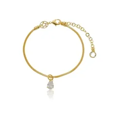 Pulseira Corrente Rabo de Rato com Pingente Gota Cristal