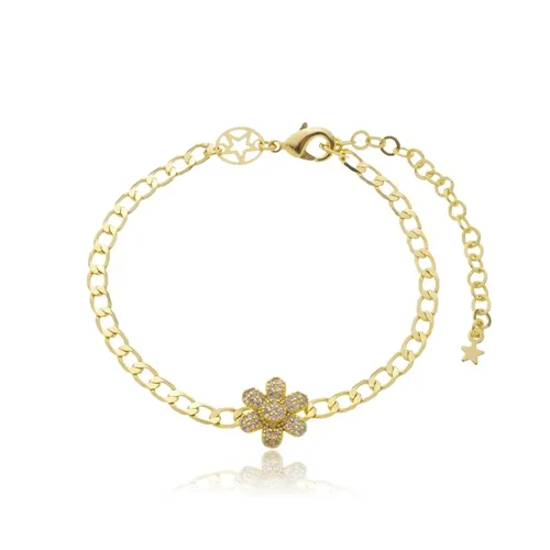 Pulseira Pingente Florzinha com Zircônias