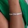 Pulseira Corrente Riviera Retangular com Pingente de Pedra Cristal  ou Esmeralda