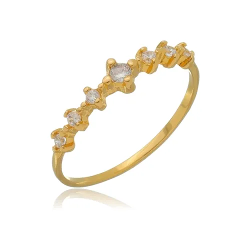 Anel Sete Zircônias Elegância Radiante