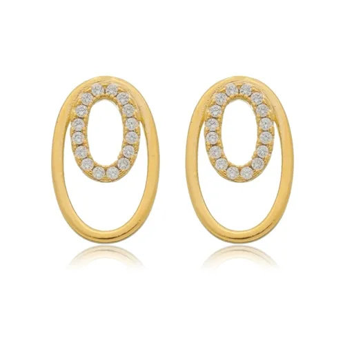 Brinco Oval Elegância em Duas Partes
