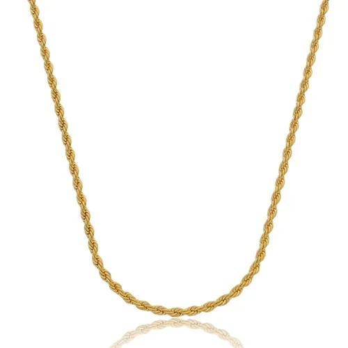 Colar Choker Fio Baiano 4 MM Banhado a Ouro 18 k