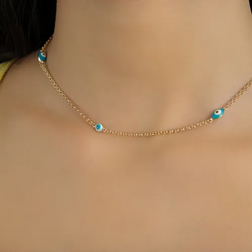 Choker Olho Grego Intercalado
