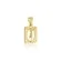 Pingente Retangular Detalhado com Crucifixo Banhado a Ouro 18 k