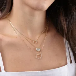 Colar  Pingente Coração com Zircônias