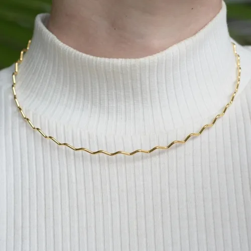 Colar Gargantilha Zig Zag  Elegância Sutil
