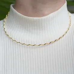 Colar Gargantilha Zig Zag  Elegância Sutil