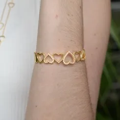 Pulseira Bracelete Corações Entrelaçados
