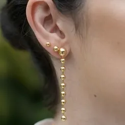 Brinco com Esferas Graduadas: Elegância em Escala Crescente
