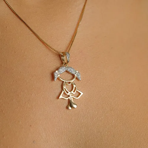 Colar Pingente Criança: Delicadeza e Encanto em Cada Detalhe - Banhado a Ouro 18k
