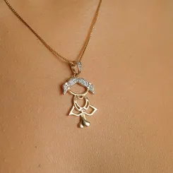 Colar Pingente Criança: Delicadeza e Encanto em Cada Detalhe - Banhado a Ouro 18k
