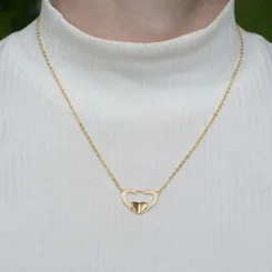 Colar Pingente de Coração Cravejado Corrente Cadeado: Elegância e Charme em Cada Detalhe
