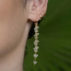 Brinco Argola Articulada com Cristais Assimétricos: Elegância em Movimento