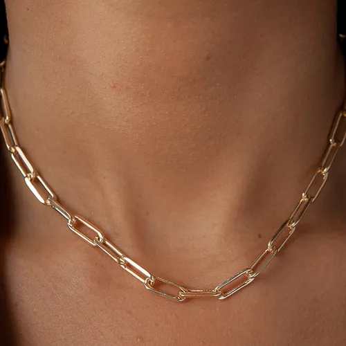Colar Choker Corrente Cartier 4 mm Banhado a Ouro 18k