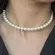 Colar Gargantilha Choker de Pérola Banhada a Ouro 18k