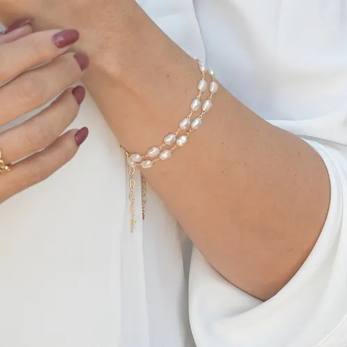 Pulseira de Pérola Barroca com Detalhe Oval