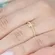 Anel Delicado com Detalhe Retangular e Zircônias Banhado a Ouro 18K