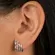 Brinco Earcuff  Quatro Fileiras Decrescentes Cravejadas com Zircônias Coloridas Banhado a Ouro 18 k