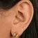 Brinco com Base Quadrada e Pingente Cravejado com Zircônias Banhado a Ouro 18K