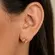 Brinco com Base Quadrada e Pingente Cravejado com Zircônias Banhado a Ouro 18K