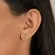 Brinco Pequeno com Três Elos Cravejados com Zircônias Banhado a Ouro 18K