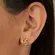 Brinco Pequeno com Três Elos Cravejados com Zircônias Banhado a Ouro 18K