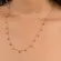 Colar Corrente Cadeado de 60 cm com Pingente de Mini Cristais Rosa Escuro Banhado a Ouro 18k