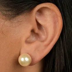 Brinco Pérola 10 MM Banhado a Ouro 18 k – Clássico e Sofisticado