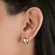 Brinco Metade Redondo com Listras Banhado a Ouro 18 k