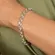 Pulseira Navetes em Cristais no Formato de Folhinhas Banhada a Ouro 18k