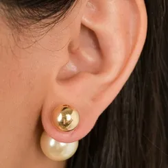 Tarracha de Pérola - Versatilidade para Usar em Qualquer Brinco Banhada a Ouro 18k
