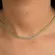 Colar Riviera 3mm com Cristais Coloridos: Esmeralda, Turquesa e Rosa Banhado a Ouro 18k ou Ródio Bra