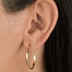 Brinco de Argola Amendoada Banhado a Ouro 18k