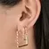 Brinco Argola Quadrada Tamanho M – Detalhe Aro Retorcido Banhado a Ouro 18k