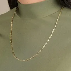 Corrente Masculina Piastrine com Detalhe nos Elos Banhada a Ouro 18k