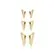Trio de Brincos Argolinha Triangular Banhado a Ouro 18k