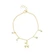 Pulseira Infantil com Pingentes de Cristais e Cereja Banhada a Ouro 18k