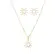 Conjunto Colar e Brinco Redondo Navete Banhado a Ouro 18 k