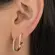 Trio de Argolas Cravejadas com Microzircônias Branhado a Ouro 18 k