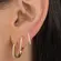 Trio de Argolas Cravejadas com Microzircônias Branhado a Ouro 18 k