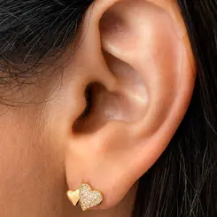 Brinco Corações Banhado a Ouro 18k
