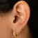 Brinco Argola Articulada com Aro Duplo Cravejado com Zircônias – Tamanho M Banhado a Ouro 18 k