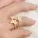 Anel Aros e Borboletas com Zircônias Banhado a Ouro 18K