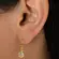 Brinco Base Flor Vazada com Pingente de Cristal Banhado a Ouro 18k